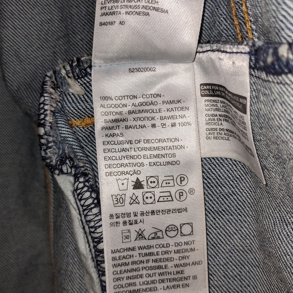 Levi's Cotton Denim Jeans Jacket with Lace Up Tie Details on Cuffs Size XS - Picture 7 of 12